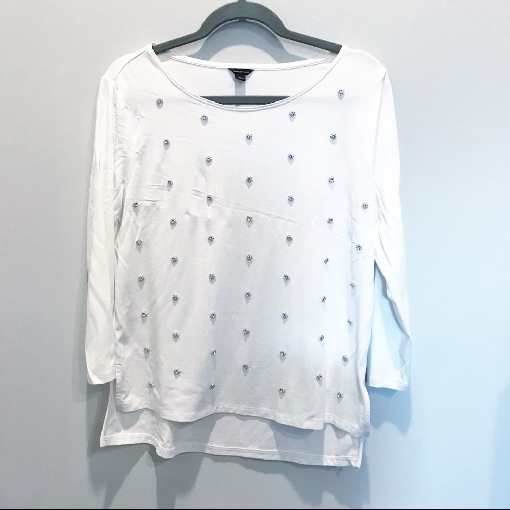 Women’s White Embellished Top-Sz M